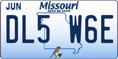 MO license plate DL5W6E