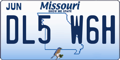 MO license plate DL5W6H