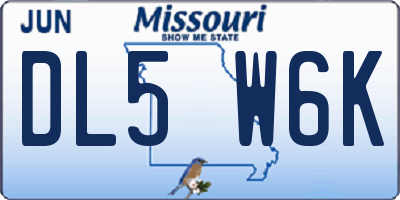 MO license plate DL5W6K