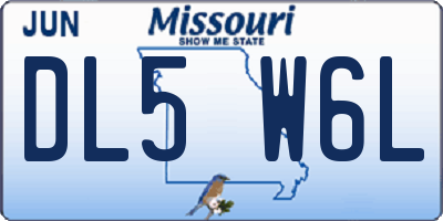 MO license plate DL5W6L