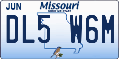 MO license plate DL5W6M