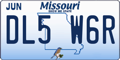 MO license plate DL5W6R