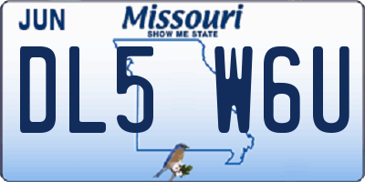 MO license plate DL5W6U