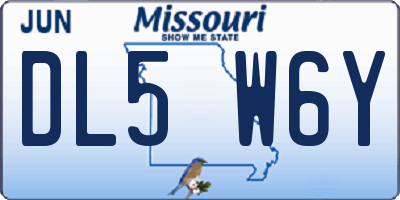 MO license plate DL5W6Y