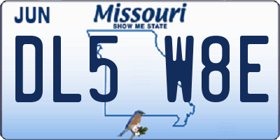MO license plate DL5W8E