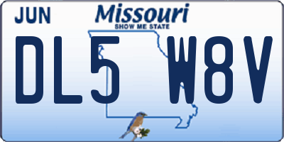 MO license plate DL5W8V