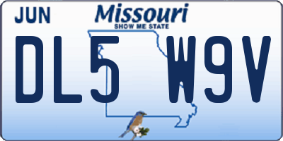 MO license plate DL5W9V