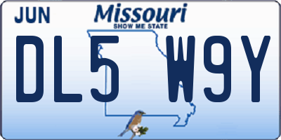 MO license plate DL5W9Y