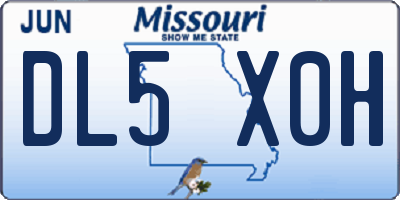 MO license plate DL5X0H