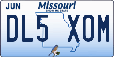 MO license plate DL5X0M