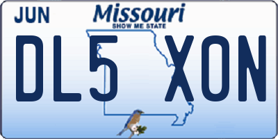 MO license plate DL5X0N