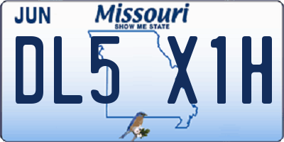 MO license plate DL5X1H