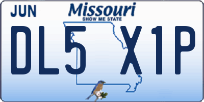 MO license plate DL5X1P