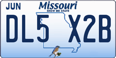 MO license plate DL5X2B