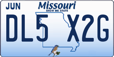 MO license plate DL5X2G