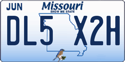 MO license plate DL5X2H