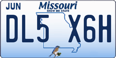 MO license plate DL5X6H