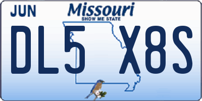 MO license plate DL5X8S