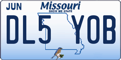 MO license plate DL5Y0B
