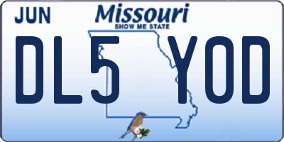 MO license plate DL5Y0D