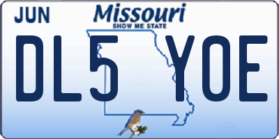 MO license plate DL5Y0E