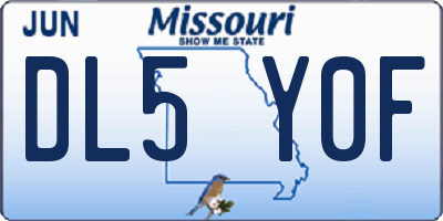 MO license plate DL5Y0F