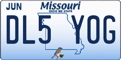 MO license plate DL5Y0G