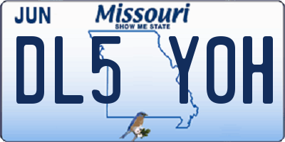 MO license plate DL5Y0H