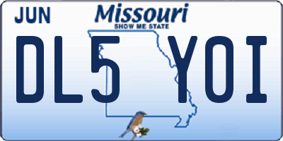 MO license plate DL5Y0I