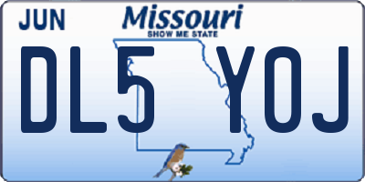 MO license plate DL5Y0J