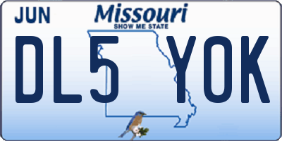 MO license plate DL5Y0K