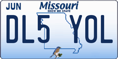 MO license plate DL5Y0L