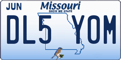 MO license plate DL5Y0M
