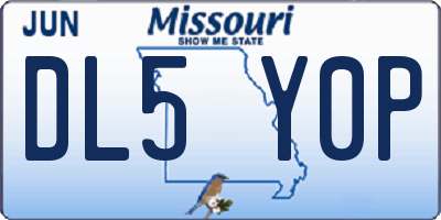 MO license plate DL5Y0P