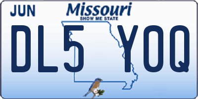 MO license plate DL5Y0Q