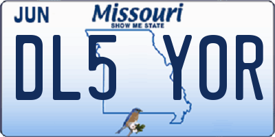 MO license plate DL5Y0R