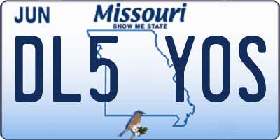 MO license plate DL5Y0S