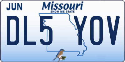 MO license plate DL5Y0V
