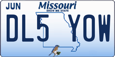 MO license plate DL5Y0W
