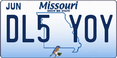 MO license plate DL5Y0Y