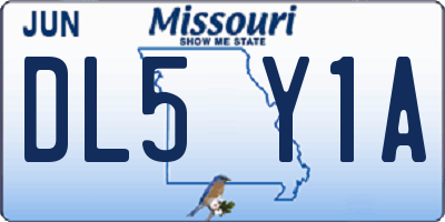 MO license plate DL5Y1A