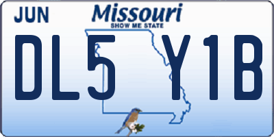 MO license plate DL5Y1B