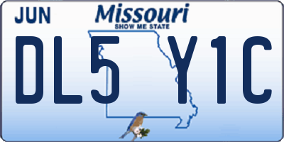 MO license plate DL5Y1C