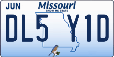 MO license plate DL5Y1D