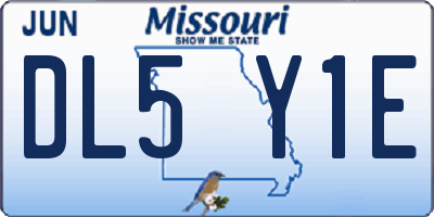 MO license plate DL5Y1E
