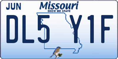 MO license plate DL5Y1F