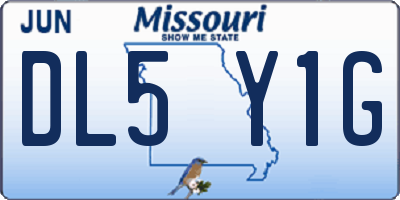 MO license plate DL5Y1G