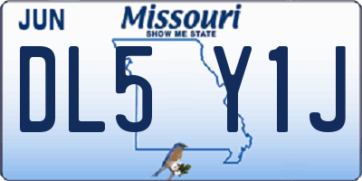 MO license plate DL5Y1J
