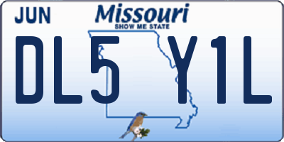 MO license plate DL5Y1L