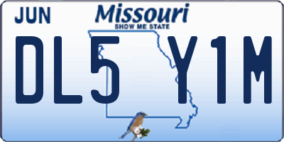 MO license plate DL5Y1M